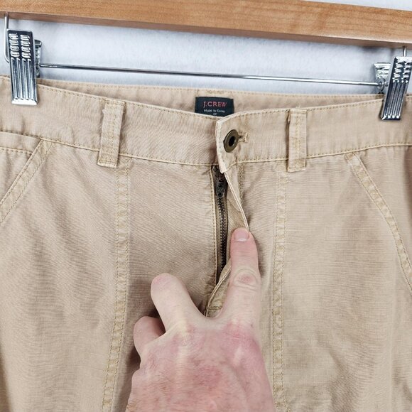 J Crew Pants Womens 8 Khaki Beige City Fit 100% Cotton Straight Leg Utility - Picture 3 of 12